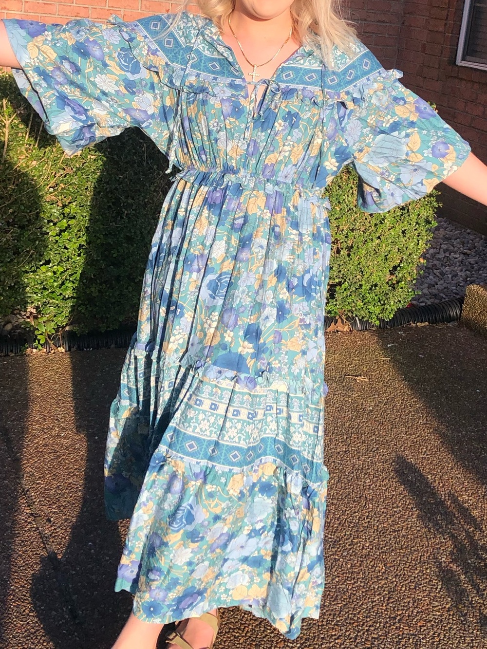 Saints & Hearts Blue Floral Maxi Dress